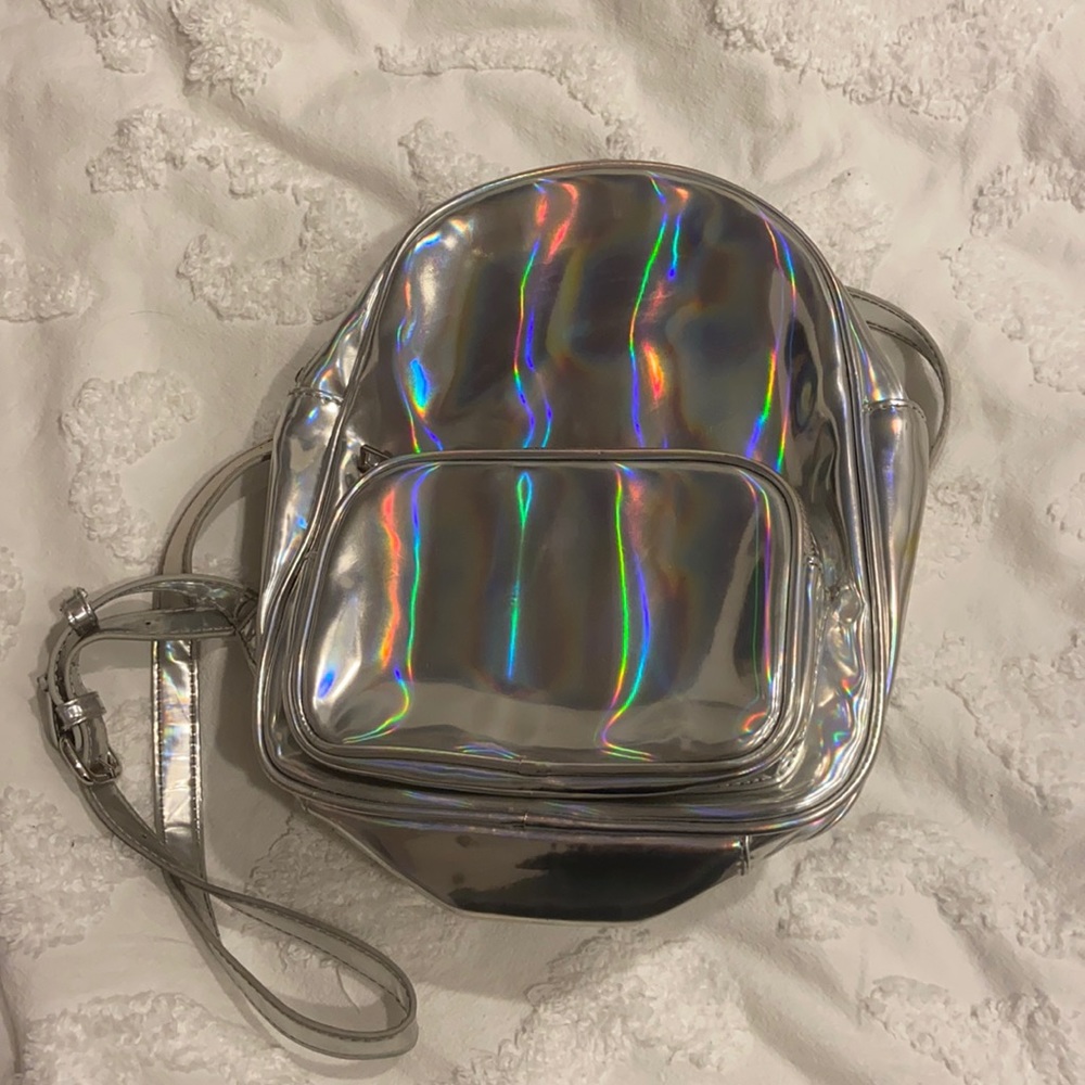 Holographic mini backpack